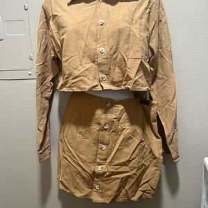 Forever 21 Tan Button Down Shirt